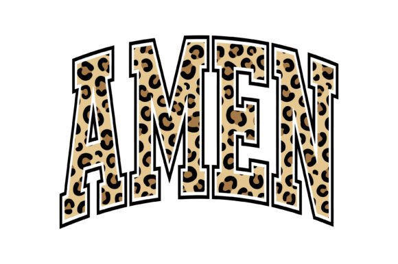 Amen Leopard Print Typography Design for Crafts & Graphics