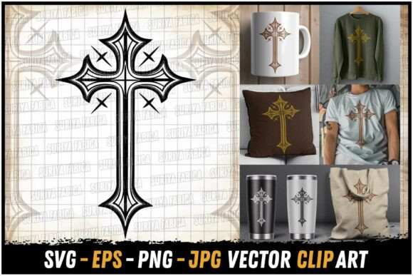 Antique Cross Christian Art Design SVG for Crafts and Graphics