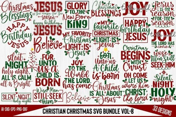 Christian Christmas SVG Bundle Vol. 8: Perfect for Festive Branding