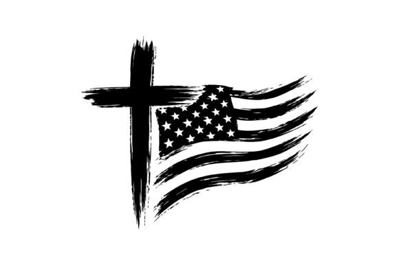 Christian Cross American Graphics for Local Crafts