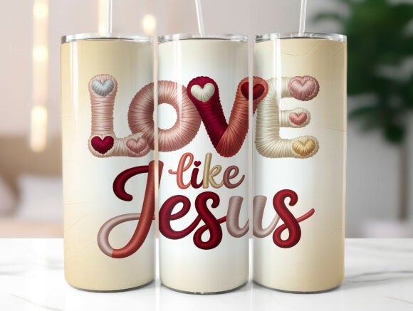 Christian Love Quote Heart Tumbler Wrap Graphics
