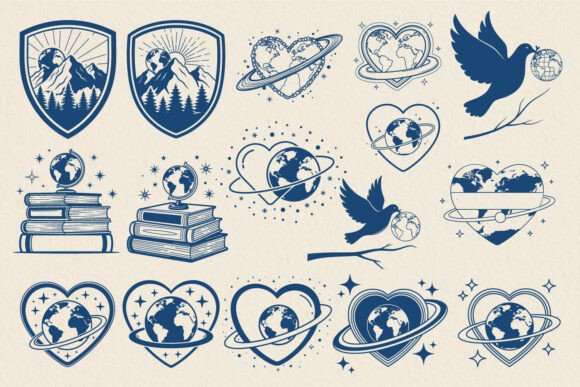 Earth Love SVG Bundle: Perfect for Graphics and Crafts