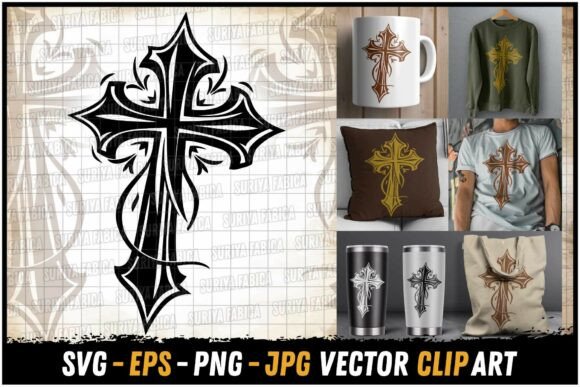 Elegant Antique Cross Christian Art SVG Review