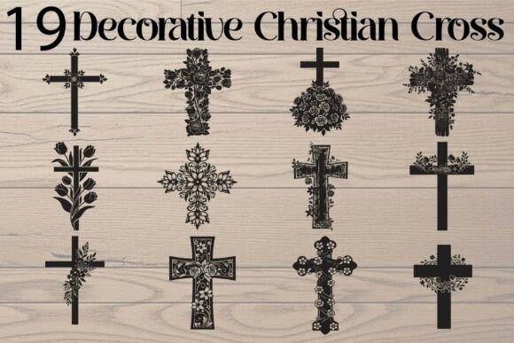 Elegant Decorative Christian Cross for Embroidery