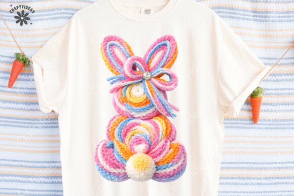 Faux Yarn Easter Bunny Png: A Charming Graphics Addition