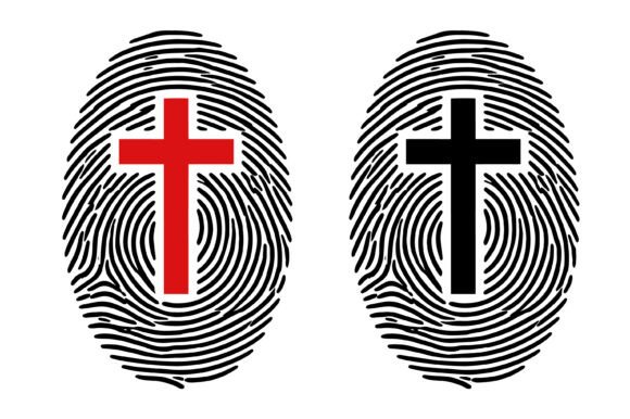 Fingerprint Cross Christian Faith Svg for Creative Graphics