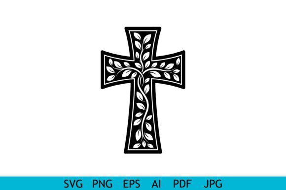 Floral Cross SVG for Christian Crafts and Graphics