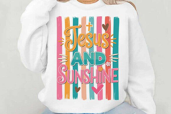 Jesus and Sunshine Summer PNG: A Graphic Design Asset for Local Brands