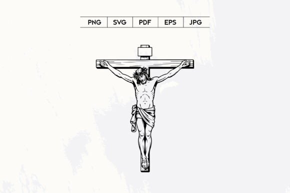 Jesus Christ Crucifixion Line Art Design
