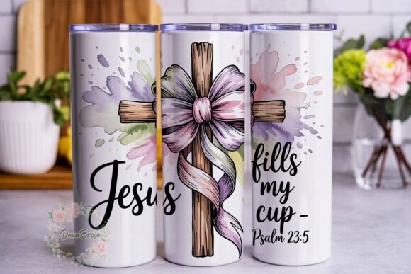 Jesus Fills My Cup 20oz Tumbler Wrap PNG: A Graphics Gem