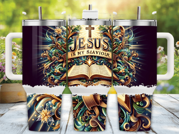 Jesus is My Savior Bible 40oz Tumbler Graphics