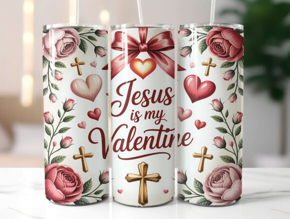 Jesus is My Valentine Christian Tumbler Graphics