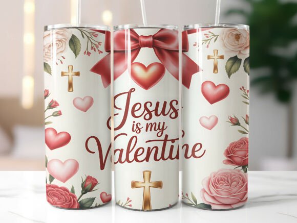 Jesus is My Valentine Faith Tumbler Wrap: A Unique Graphic Asset