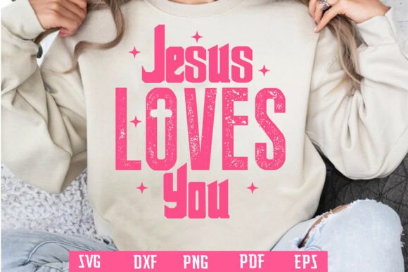 Jesus Loves You PNG, Pink Christian SVG for Creative Crafts