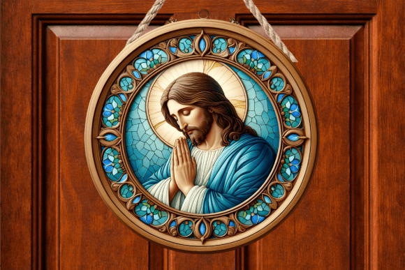 Jesus Praying Stained Glass Door Sign Review