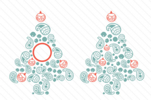 Paisley Christmas Tree - Elegant Monogram Frame