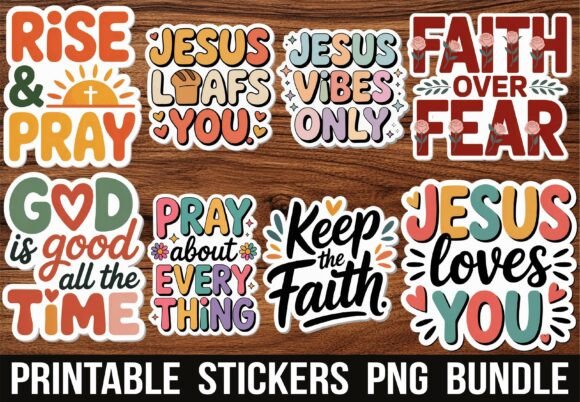 Religious Christian Faith Quotes Sticker: A Graphics Asset for Crafts