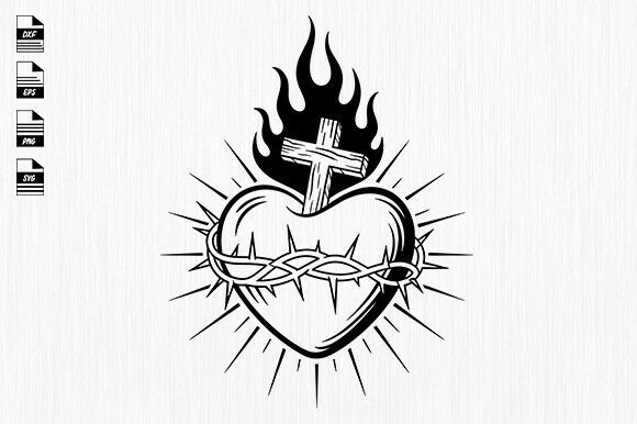 Sacred Heart of Jesus Svg for Local Business Graphics and Crafts